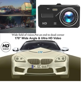 2 ống kính + Màn hình cảm ứng 4 inch ống kính kép Xe DVR HD 1080p phía trước + Xem lại Xe DVR máy ảnh đăng ký đêm xe ghi video - Product Image 5