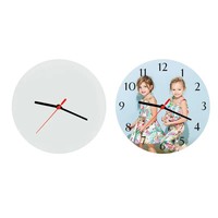 Jam Dinding Kaca Sublimasi QD instar Laris Manis, Jam Dinding Bulat untuk Cetak Sendiri, Jam Dekoratif DIY Bertenaga Baterai untuk Sekolah dan Rumah