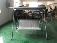 Balançoire de véranda moderne en acier pour 3 personnes, personnalisable, avec auvent pare-soleil, en textilène respirant, lit de jardin extérieur