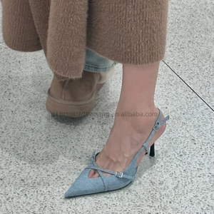 Nouvelles sandales à talons aiguilles pointus en jean pour femme - Tendance estivale et élégance - Product Image 2