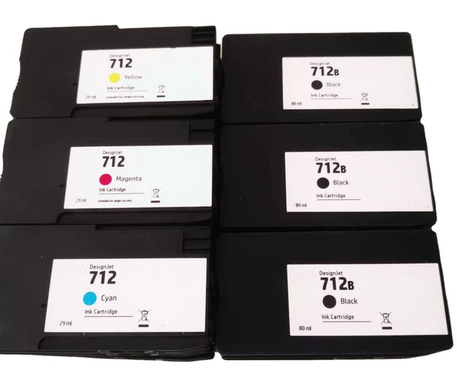 Civoprint Refillable 712 Ink Cartridge Designjet T210 T220 T230 T250 T630 T650 and Studio Plotter Ink Cartridge Set