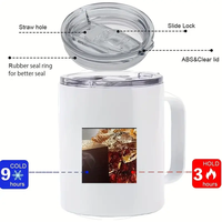 Entrepôt aux États-Unis Gobelet à bière isolé à double paroi de 12 oz Tasse à café tasses de 12 oz à sublimation avec poignée et couvercle