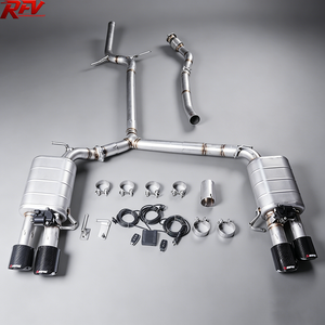 Tuyau d'échappement avant universel + échappement arrière en acier inoxydable 304 poli miroir de 1,2 mm d'épaisseur pour Audi A4 2.0T B8 2011 - Product Image 3