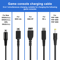 Câble de charge USB filaire 5 en 1 I-zclive pour DS Lite/Wii U/New 3DS - Conducteur en cuivre pur