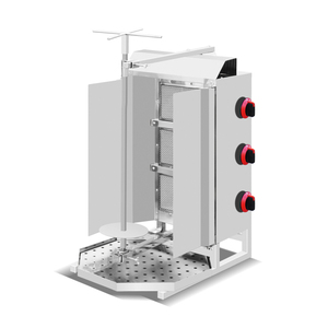 Machine à shawarma au gaz manuelle en acier inoxydable pour <span class=keywords><strong>restaurant</strong></span>, 4 brûleurs, équipement commercial pour doner kebab du Moyen-Orient - Product Image 6