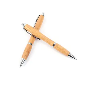 Factory Low Price Promo Bamboo Ballpoint Pens With Logo Writing Students Eco Customized Bamboo Ball Pen