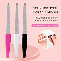 Lime à ongles double face en acier inoxydable, grain grossier, pour éliminer les cuticules, outil de manucure et pédicure, pour la maison et le salon
