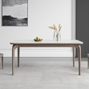 Solid Wood <strong>Dining</strong> Room <strong>Table</strong>, Luxury Modern <strong>Grey</strong> Restaurant Rectangle <strong>Dining</strong> <strong>Table</strong> and Chairs Wooden <strong>Dining</strong> <strong>Tables</strong> <strong>Set</strong> - Product Image 5