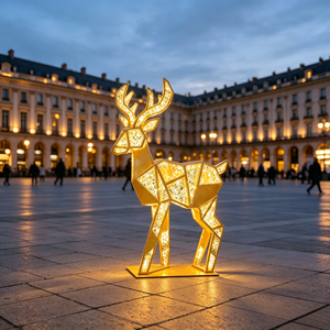 Sculpture LED <span class=keywords><strong>Lumineuse</strong></span> Géante Personnalisée Motif Cerf Robot pour Centre Commercial, Centre d'Affaires, <span class=keywords><strong>Vitrine</strong></span> et Décoration de Fêtes - Product Image 2