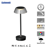Lampe de table LED sans fil rechargeable à l'énergie solaire RGBW à intensité variable tactile IP54 étanche