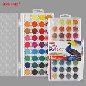 Ensemble de peintures à l'eau Macaron de 12/16/36 couleurs, peintures pigmentées pour papier et toile, pour étudiants - Product Image 5