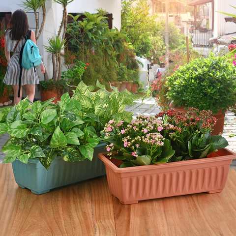 Plastic Self-watering Planter Rectangle Vegetable Plastic Pot Self Watering Pot