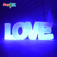 Lettres d'amour gonflables géantes, lettres personnalisées, mots gonflables d'amour avec éclairage LED
