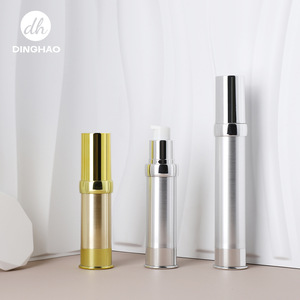 ขวดสุญญากาศสำหรับเครื่องสำอาง Dinghao ขนาด 10 มล. 15 มล. สีทองด้าน สีเงิน พร้อมหัวปั๊มสำหรับครีมบำรุงผิว ครีมบีบี - Product Image 4