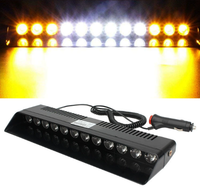 YD 36W Notfall-Blitzlicht 12 LED Blinkend Rot Blau Gelb Weiß 12V für Auto-Windschutzscheibe Armaturenbrett Warnsignalleuchte