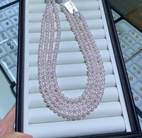 Collier et bracelet de perles Hanadama naturelles d'eau salée d'Akoya AAA 6-8.5mm certifiés pour la fabrication de bijoux