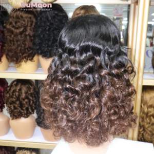 Parrucche con Ricci Fumi a Doppia Trama, Capelli Umani con Chiusura Frontale in Pizzo, Capelli Vergini Vietnamiti di Lusso, Lunghezza Media, Offerte del Black Friday - Product Image 2