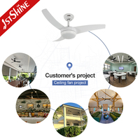 Ventilador de Techo 1stshine de 42 Pulgadas con Asistente de Voz por Aplicación Móvil, Control Remoto y Luz, Diseño Contemporáneo con Aspas de ABS