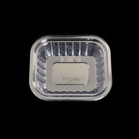 Barquette rectangulaire transparente en PET recyclé pour fruits et légumes, emballage blister pour tomates cerises rouges fraîches entières