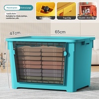 Caixa de Armazenamento Plástica Transparente com Abertura Frontal para Casa, Caixa de Armazenamento de Brinquedos e Roupas para Bebês, Caixa de Armazenamento Plástica