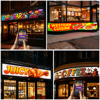 Letrero Publicitario Inteligente Programable de Dos Filas Extra Grandes, Pantalla LED Flexible para Fachada de Tienda y Vidrio