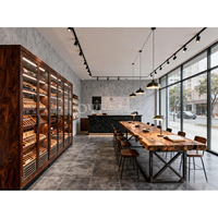 Humidor à cigares sur mesure à double porte, en bois de cèdre espagnol, avec éclairage LED