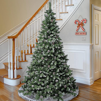 Arbre de Noël artificiel floqué personnalisé en gros avec cônes de pin, modèle pin articulé