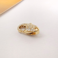 Connecteur de bijoux de luxe en or massif 18 carats de marque 1000S, fermoir mousqueton géométrique pavé de diamants pour bracelet et collier