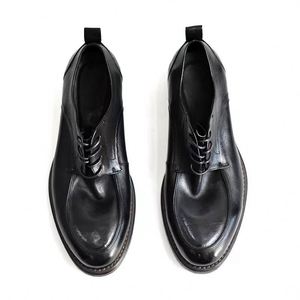 Chaussures habillées en cuir véritable pour hommes, style tendance, à bout carré, à lacets, respirantes, légères, grande taille, tendance européenne - Product Image 4