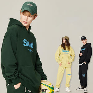 Sweat à capuche surdimensionné en éponge française de haute qualité sweat à capuche court unisexe hommes bouffée impression broderie sweats à capuche personnalisés - Product Image 3