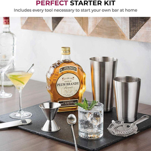 Set di 15 Utensili da <span class=keywords><strong>Bar</strong></span> Riutilizzabili YC Factory con Shaker per Cocktail da 750ml, Jigger Roll-Rim da 15/30ml e Cucchiaio da Mixing per <span class=keywords><strong>Bar</strong></span> Domestico - Product Image 3
