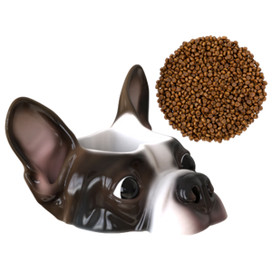 Ciotole <span class=keywords><strong>per</strong></span> Animali Domestici in Ceramica a Forma di <span class=keywords><strong>Bulldog</strong></span> <span class=keywords><strong>Francese</strong></span>, Design Ecologico Premium Personalizzato - Product Image 1