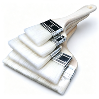 Pinceau de nettoyage à manche en bois massif du fabricant, brosse à peinture DIY de 3 pouces à poils de laine, OEM