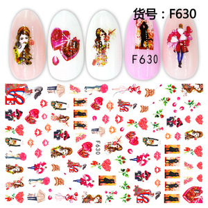 Pegatinas para <span class=keywords><strong>Uñas</strong></span> Serie F F629-F633, Pegatinas 3D para Arte de <span class=keywords><strong>Uñas</strong></span>, <span class=keywords><strong>Amor</strong></span> y San Valentín, Accesorios Autoadhesivos para <span class=keywords><strong>Uñas</strong></span> - Product Image 3