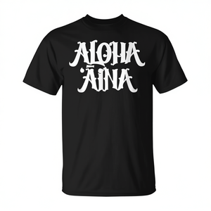 Camiseta Aloha Aina Hawaiian Heritage negra para hombre, talla mediana - Product Image 2