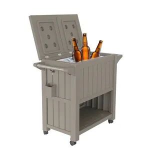 Carrito de golf para patio, caja de refrigeración con mesa de preparación y almacenamiento