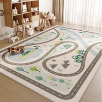 Tapis imprimé antidérapant pour chambre d'enfant, doux et moelleux, fabriqué à la machine, lavable en machine, motif abstrait, vente chaude