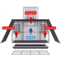Grande cage à oiseaux pliable de luxe en fer avec plateau en plastique écologique et cadre métallique thermolaqué pour perroquets et oiseaux de compagnie