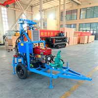 Machine de forage de puits d'eau diesel portable Mikton avec roues, profondeur maximale de 180 m et diamètre de 460 mm, fonctionnement facile, 22 CV