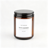 Pot cosmétique en verre ambré à large ouverture avec étiquettes personnalisées et couvercle en aluminium pour bougies et crèmes