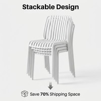 Chaise de loisirs moderne en plastique léger avec dossier rayé, idéale pour la maison, l'extérieur et les cafés de jardin - Vente en gros usine