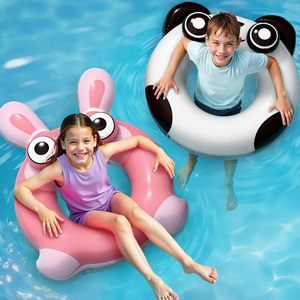 Flotadores Inflables de PVC con Forma de Animales Adorables, Anillos de Natación de Panda y Conejo para Niños - Product Image 1