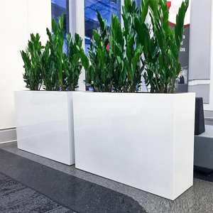 Vente directe d'usine grands pots pour pots de fleurs décoratifs blancs extérieurs pots de fleurs en argile à fibres mates - Product Image 1