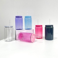 Entrepôt aux États-Unis Gelée transparente incassable 16oz 20oz Gobelets en plastique acrylique canette de soda avec couvercles pour vinyle UV DTF Personnalisation