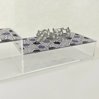 Boîte à en-cas arabe en lucite - Contenant à en-cas et à dattes en acrylique avec lettres arabes - Décoration islamique pour l'Aïd - Design miroir - Motif personnalisé