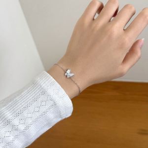 Dylam Jewelry Manufacturer Customizable S925 Silver Link Chain 5A Cubic Zirconia <b>Shell</b> Butterfly Pendant <b>Bracelets</b> <b>Bracelet</b> - Product Image 4