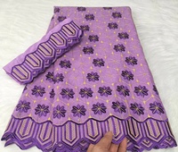 Tissu en coton brodé de dentelle nigériane africaine pour robes et jupes pour femmes, tissu en dentelle infusé de paillettes