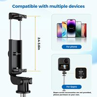 Perche à selfie extensible avec trépied, télécommande Bluetooth pour selfies, streaming en direct, enregistrement vidéo, compatible avec tous les téléphones portables