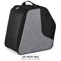 Sac à bottes de ski noir et gris avec bandoulière et compartiments séparés