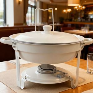 Metarren Maifan Stone Coated Alcohol Stove Round Insulated With Lid Stainless Steel Buffet Cookware Modern Design - Product Image 3